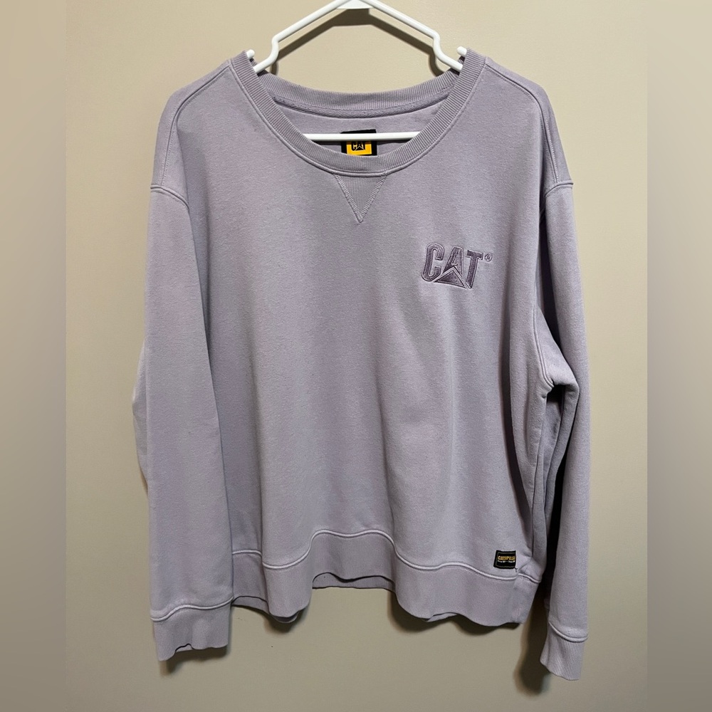 CAT Caterpillar Women's Lilac Crewneck Sweatshirt, size XXL